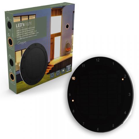 Solar Wandklok voor buiten - Draadloos op zonne-energie - Automatisch aan/uit - 22 cm - LED.nl