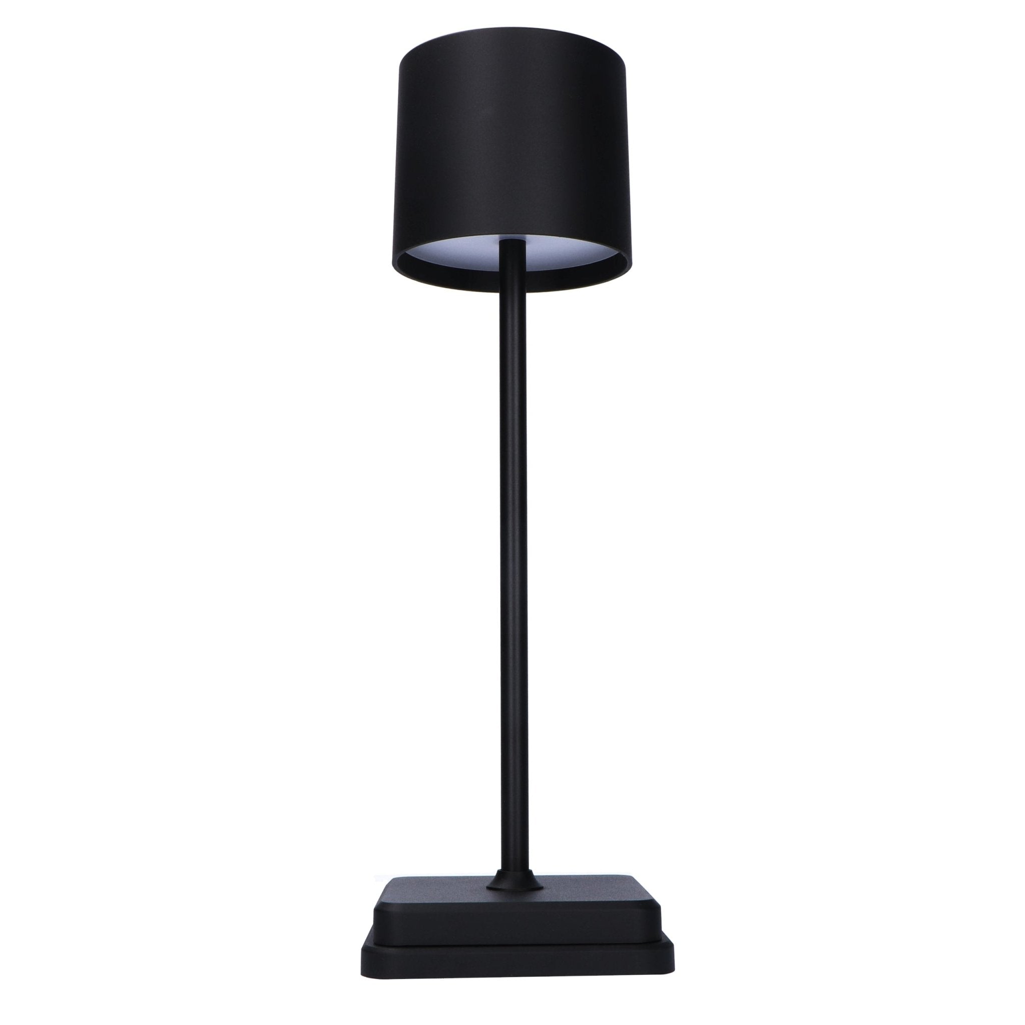 TouchDim oplaadbare LED tafellamp zwart – Dimbaar met touch-bediening – Voor binnen en buiten – 3 tinten licht instelbaar - LED.nl