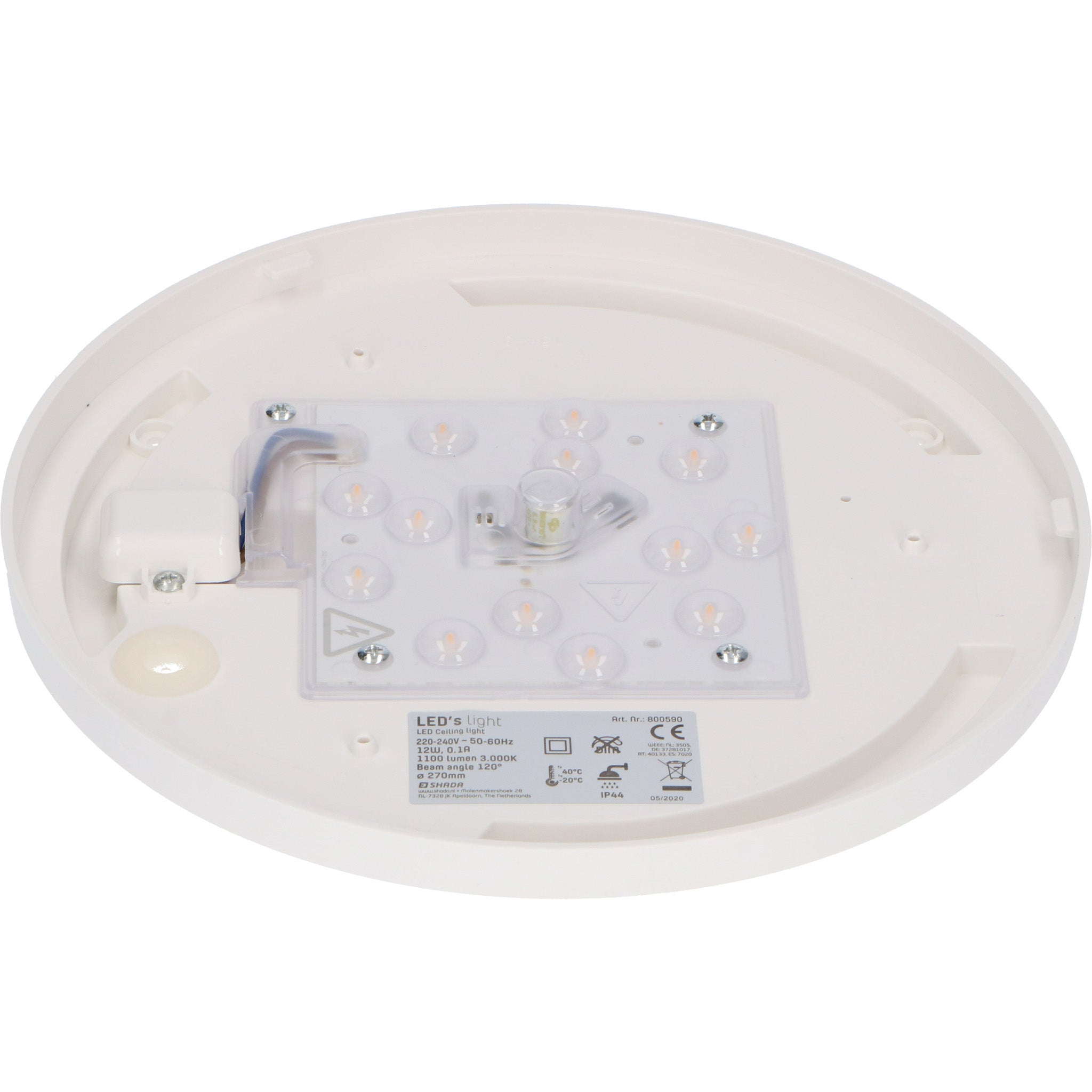 Universele LED Plafondlamp 27 cm - Warm wit licht - Spatwaterdicht - LED.nl