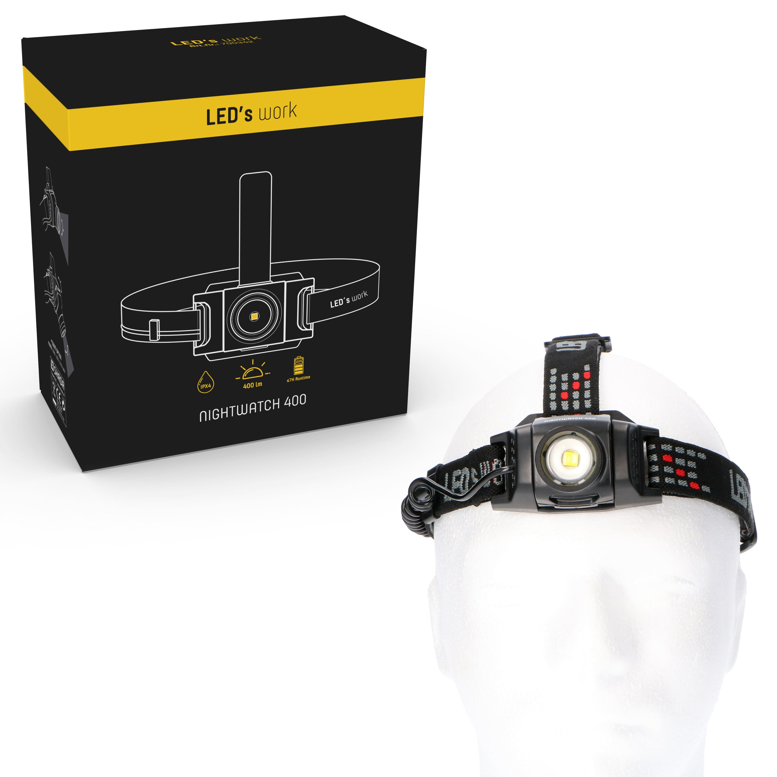 LED-Arbeitsscheinwerfer mit Batterien - Mit Zoomfunktion - Dimmbar - IP44 wasserdicht - 400 Lumen